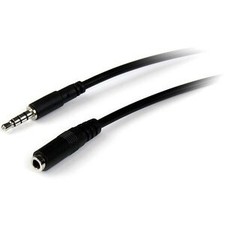 Image of Startech 2M 3.5Mm 4 Position Trrs Headset Extension Cable M/F 1 X Mini-Phone Mal