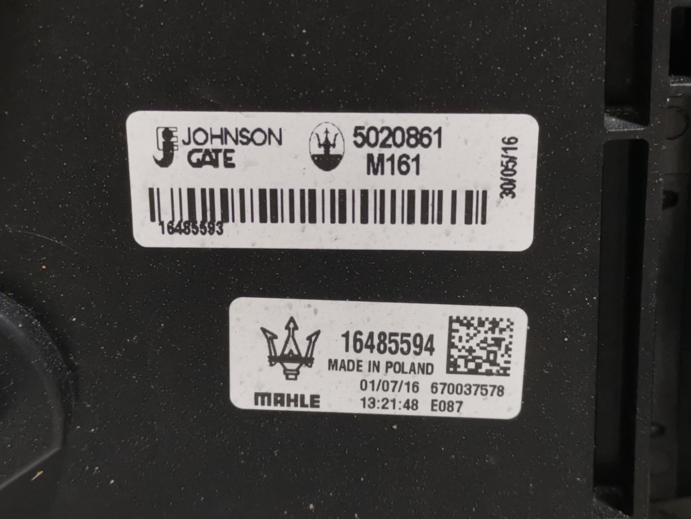 Maserati Ghibli RWD 2017 3.0L Auto Cooling A/C Cooling Cooler Radiator Fan Motor