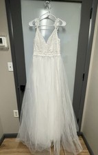NWT Ever Pretty Ladies White Whimsical Ladies Romantic Wedding Size M