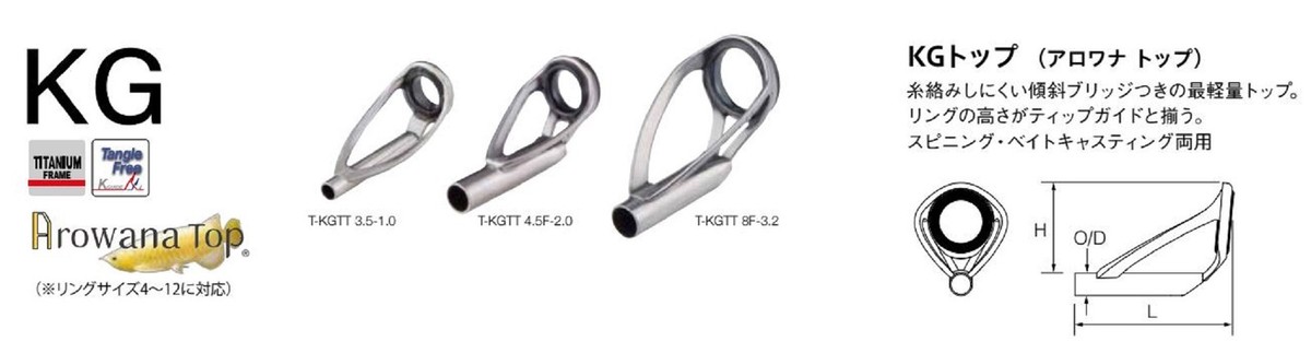 Fuji T-KGTT Size 3.5-1.0 Rod Top Guide Torzite Titanium Frame x 1
