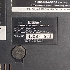 Sega Genesis Model 2 Game Console Only Black MK-1631A - Untested -For Parts Only