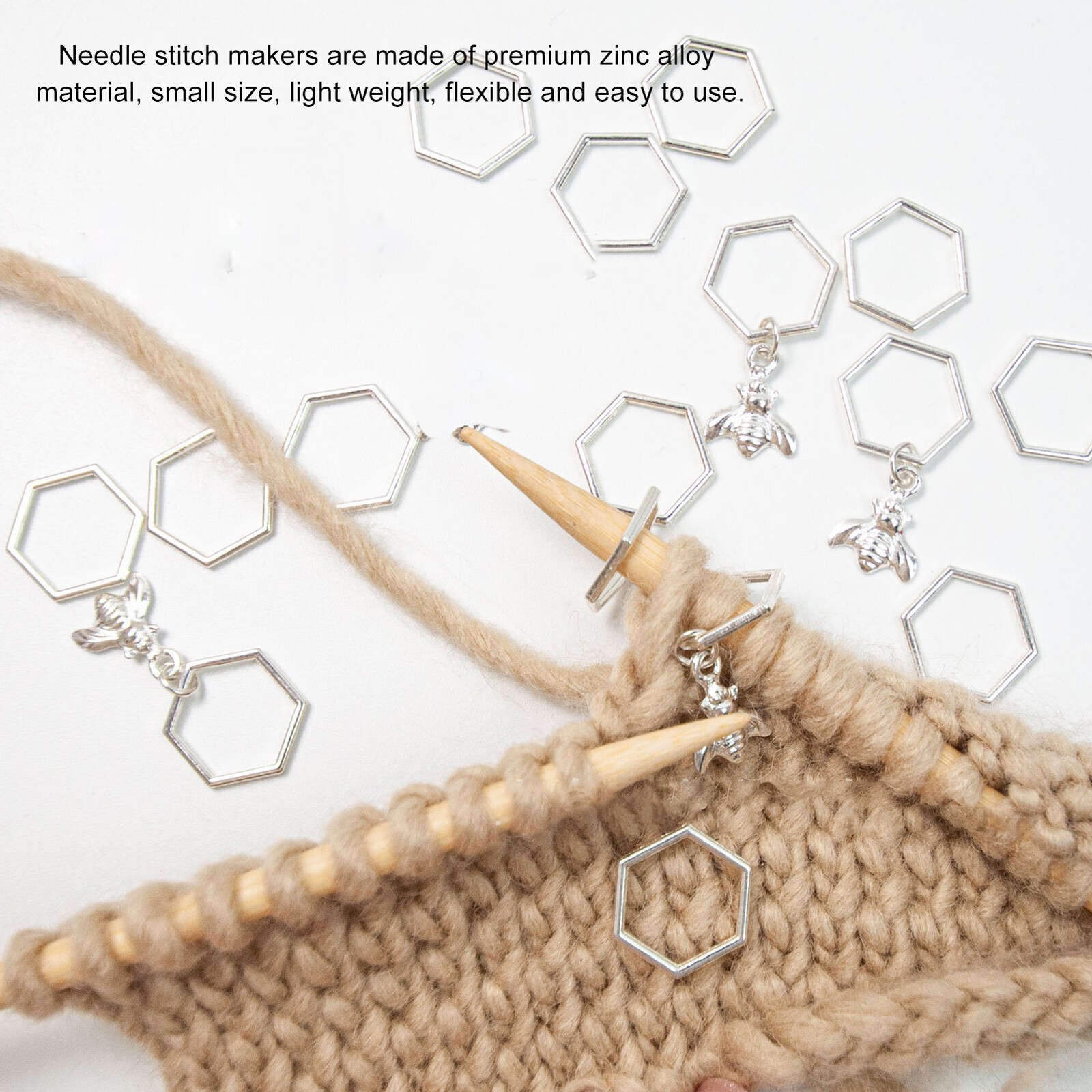Metal Hex Crochet Markers For Weaving Crafts