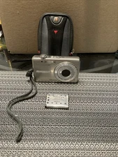 Olympus FE-280 8.0MP Digital Compact Camera Silver Tested W/Batt,bag Door Issue!