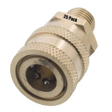 (25) 1/4" MPT Male Brass Socket Quick Connect Coupler for Pressure Washer Nozzle