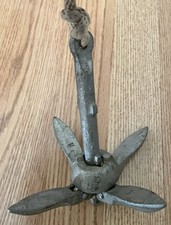 VTG FOLD-UP GALVANIZED CAST IRON GRAPNEL ANCHOR 0.7 Kg. (1.5Lbs)~ SM. WATERCRAFT