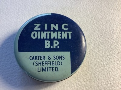 Vintage ''Carters of Sheffield'' Zinksalbe B.P. Dose & Inhalt Top