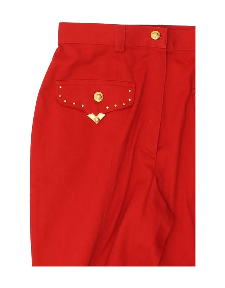 Женские конические повседневные брюки VERSACE W32 L30 красный хлопок BU01 - Изображение 3 из 4