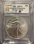 🔥  U.S. Mint American Silver Eagle 2015-(P) ICG MS70 1 oz .999 Silver Phila.