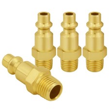 4 PCS 1/8 Inch NPT Male Industrial Air Hose Quick Connect Plug Fittings