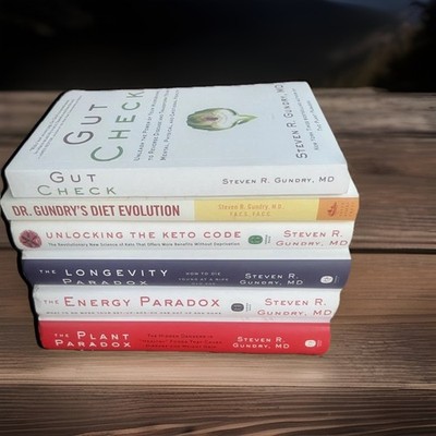 Dr Steven Gundry 6 Book Set Gut Check Keto Code Energy Paradox  Etc 4 Hard Cover