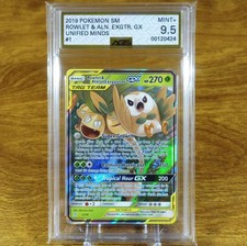 Pokemon Unified Minds Rowlet & Alolan Exeggutor GX 1/236 AGS Mint+ 9.5 Holo 2019 on eBay