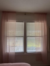Blush Pink Sheer Curtains 84 Inches Long 2 Panels Rod Pocket Living Room Set New