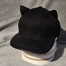 H&M Black Cat Ear Adjustable Baseball Cap Men or Women Casual Solid MEOW 