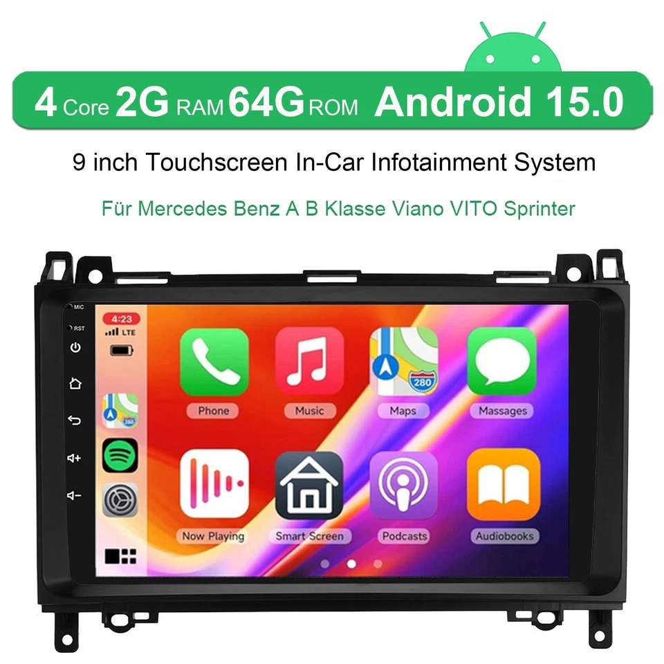 KAM+ Autoradio NAVI GPS Für Mercedes Benz A B Klasse Viano VITO Sprinter Android - Bild 2 von 4