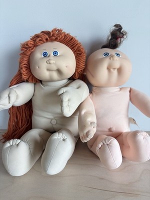 Cabbage Patch Kids Vintage Dolls Lot of TWO 1988 Signed Xavier Roberts Soft Body