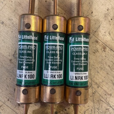 Littelfuse LLNRK 100 POWER-PRO RK1 250VAc, 100A Fuse Set Of 3