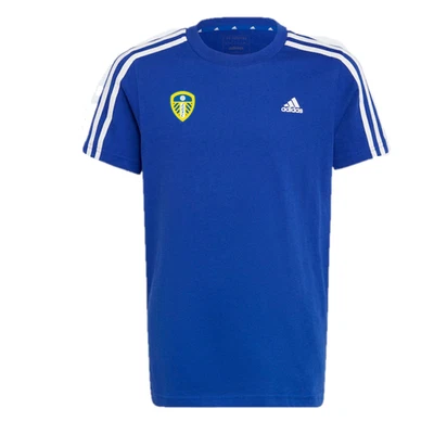 Leeds United Kid's T-Shirt Football adidas Blue Top - New