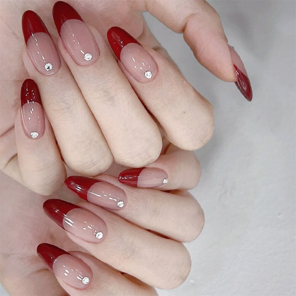 Red 2024 french manicure