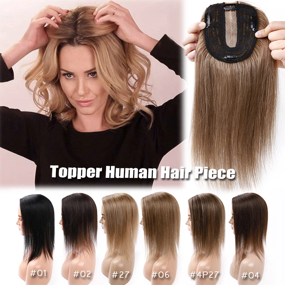 Silk Top Toupee AAA+Real Remy Human Hair Topper Women Mono/Silk Base Clip  In Wig