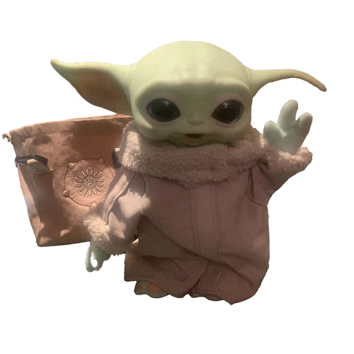 Star Wars The Mandalorian Grogu Plush 10-inch  with Soft Body, Sounds & Carrier
