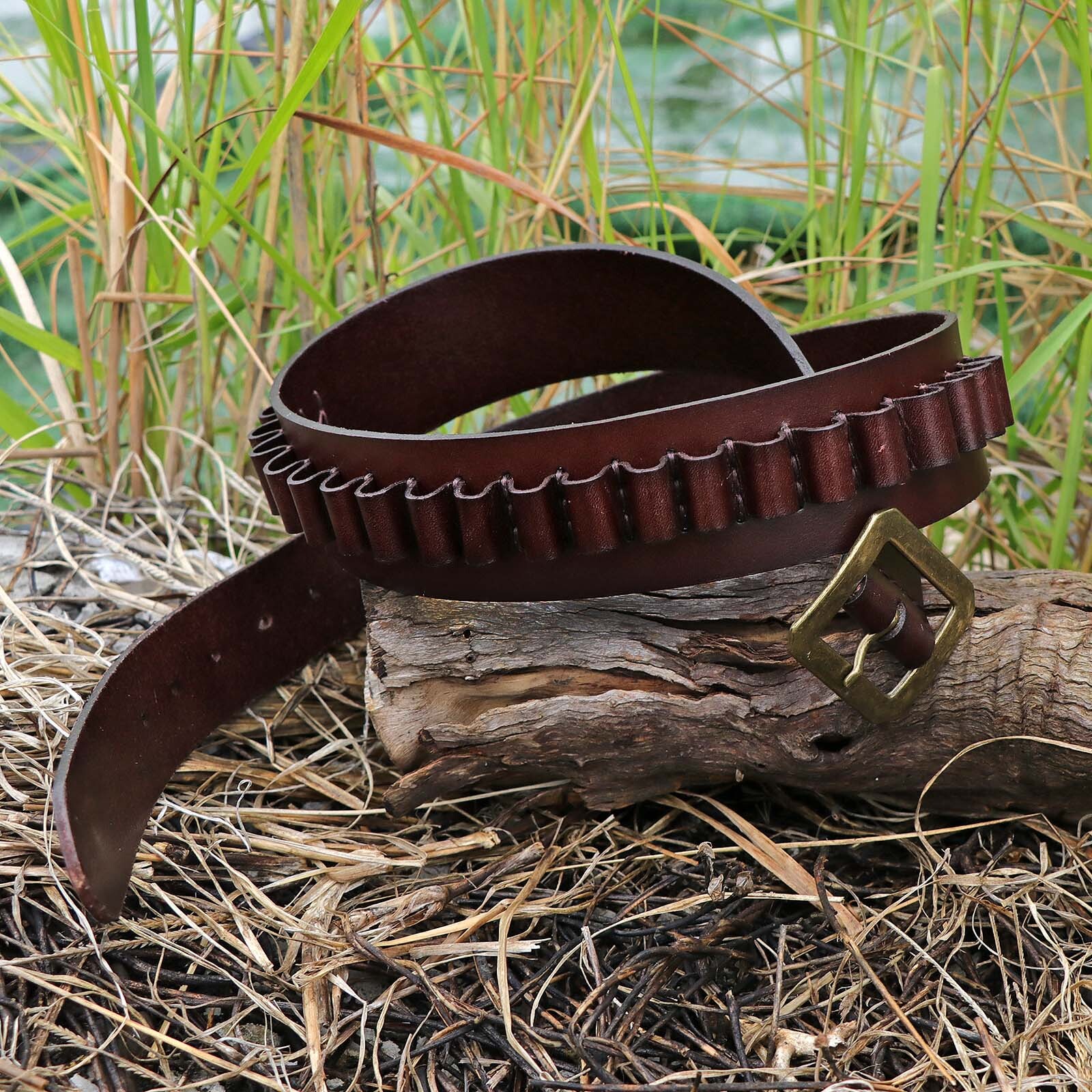 Tourbon 9mm/.38,357 Ammo Bandolier Rifle Cartridges Belt Ammo Carrier in Leather