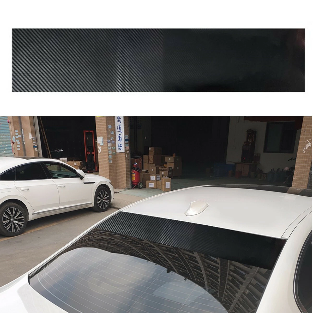 ZYNCUE Sunvisor Folienstreifen - Glänzend Schwarz Sun Strip - Universal  Auto Van Windschutzscheibe Sonnenleiste für Auto LKW SUV Van Blocks UV -  140 x