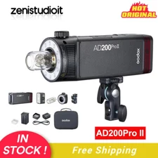 US Godox AD200Pro II 2.4G TTL HSS Wireless Pocket Outdoor Flash Light Speedlite