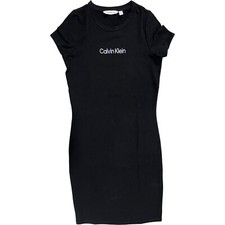 Calvin Klein Women's Ladies Short Sleeve T-Shirt Dress Crew Neck Black XS-XL NEW