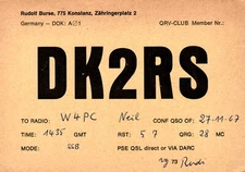 Zahringerplatz Germany DK2RS QSL Radio Postcard