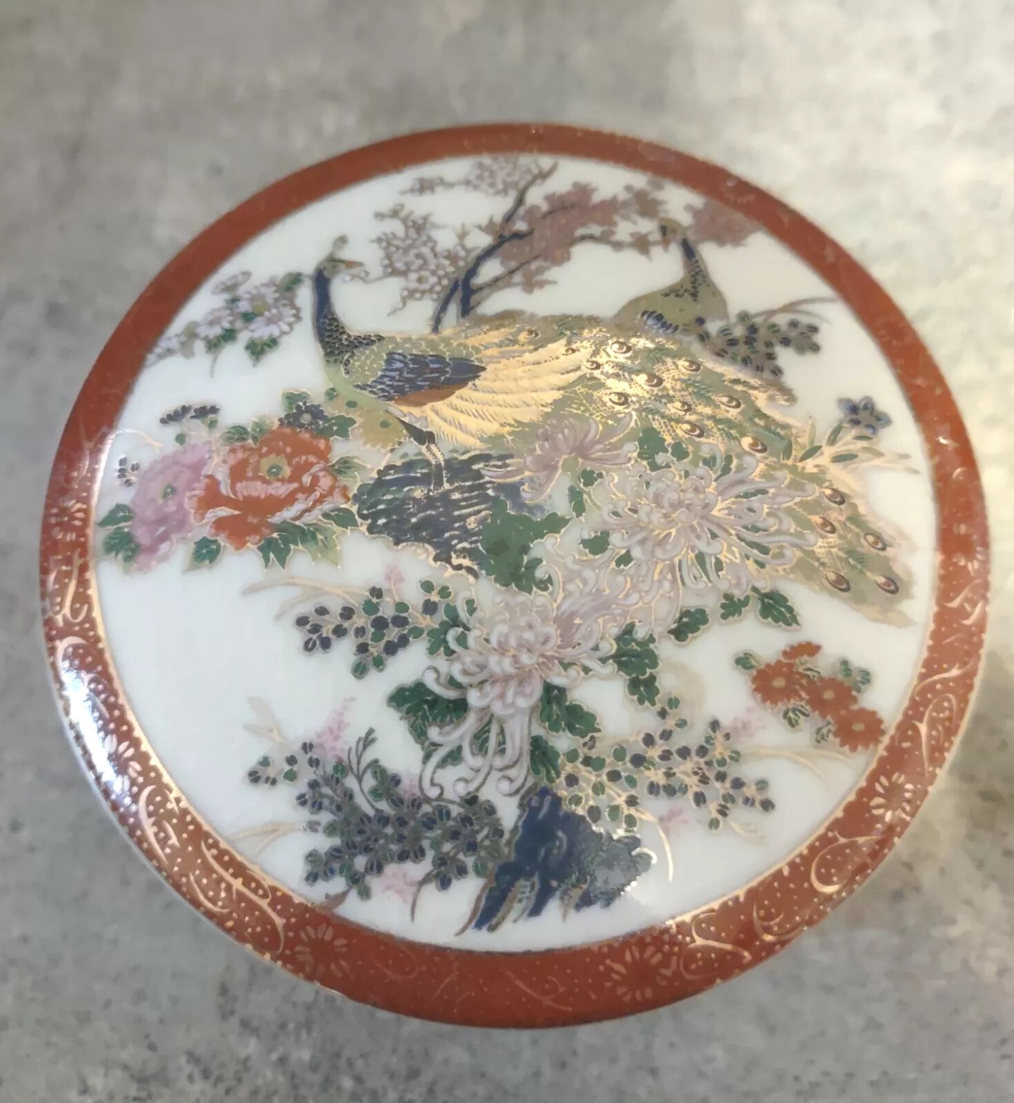 Kyusha Satsuma Trinket Dish Lid Heritage Mint Japan 3 1/2” Wide. eBay