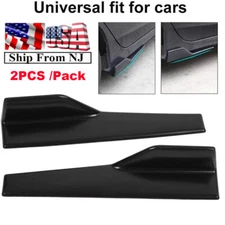Black ABS Car Side Skirt Rocker Splitters Winglet Wings Canard Diffuser Shovel
