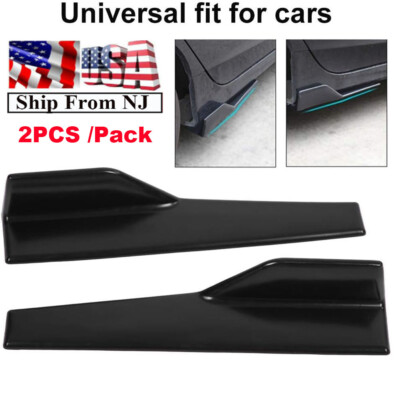 Black ABS Car Side Skirt Rocker Splitters Winglet Wings Canard Diffuser Shovel