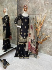 Indian Style Chinnon Top And Palazzo With Fancy Dupatta For Festival  Function