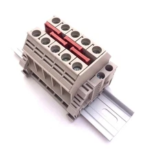Solar Combiner Box Connector DIN Rail Terminal Blocks Dinkle 6AWG 60A 600V