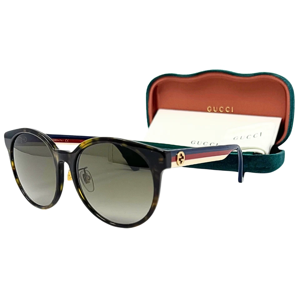 Gucci GG Logo Ophidia Red White Blue Round Sunglasses Tortoiseshell Gradient - Image 2 of 4