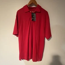 NWT Cutter & Buck Advantage Men's Drytec Cotton Red Polo Golf Large