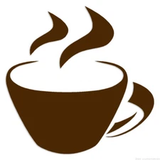 Cup Hot Coffee - Decal Sticker - Multiple Colors & Sizes - ebn6785