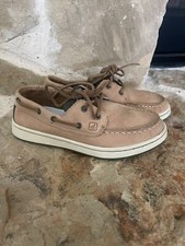 Sperry Top Sider Boat Shoes Youth 13 Boys Spy Cup sole 2-Eye Tan Camo Leather