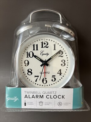 Equity by La Crosse Battery Powered Loud Twin Bell Analog Alarm Clock Model 1301