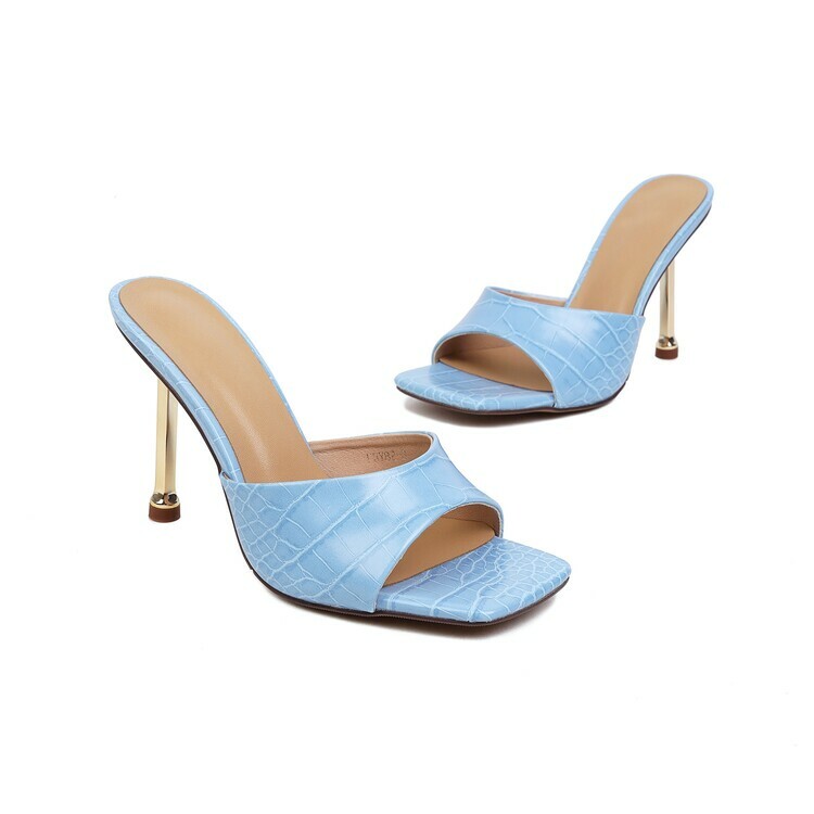 PANTOFOLA D’ORO Ciabatte donna 2022 punta quadrata pelle tacco alto slim festa sandali estivi