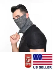 Gaiter Face Mask Ear Loop Gray Cooling Outdoor US Seller Fast Reusable Ice Silk