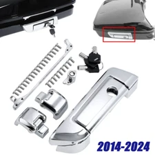 Lid Latches Hinges Kit For Harley Razor/Chopped/King Tour Pack Pak Trunk Chrome