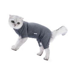 Cat Recovery Suit 4 Legged Prevents Surgical Recovery Suit Clothes(Grey L)