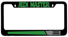 Jedi Master GREEN Black METAL License Plate Frame Star Wars