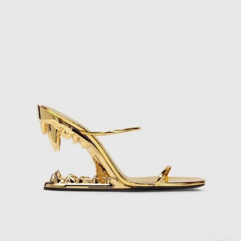 PANTOFOLA D’ORO Sandali donna tacco alto moda tacco alto nuovi in metallo con tacco profilato