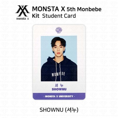 MONSTA X 5th Official Fanclub MONBEBE Photocard Student Card SET