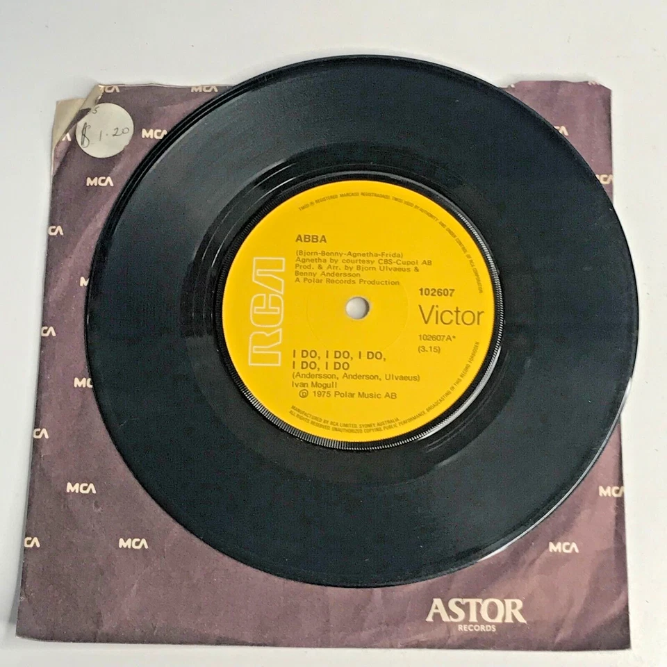 Abba ( I Do, I Do, I Do, I Do, I Do, ) ( Rock Me )  Vinyl 45 Single Record 1975 - Image 2 of 4