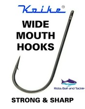 KOIKE WIDE MOUTH SPECIMEN Straight eye Sea Fishing Hooks in 10 / 50 or 100 hooks