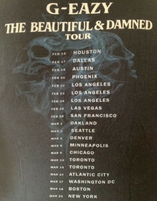T-shirt G-Eazy The Beautiful & Damned Tour - Homme - Taille M - Noir
