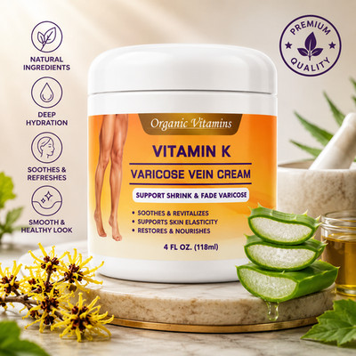 Vitamin K Cream Spider Varicose Veins Scars Rosacea Capillaries Dark Circles 4OZ